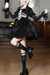 Black Multi-layer Ruffle Gothic Elegant Princess Lolita Jsk Dress